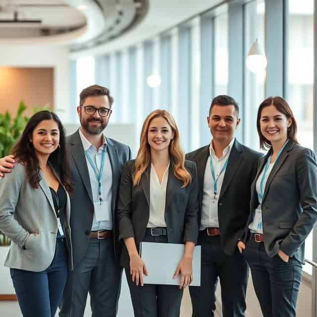 accountant services team posing in conference room