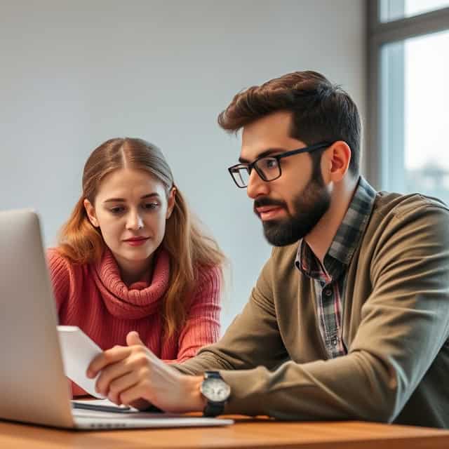 FMEA consultants going over a report together