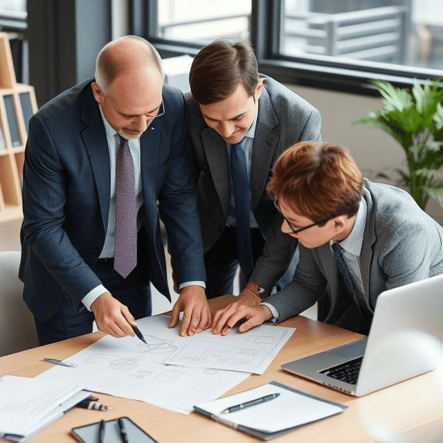 Group of managers discussing problems
